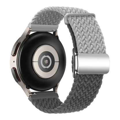 Universal 22mm Woven Watch Strap Silver Magnetic Buckle Replacement Wrist Band