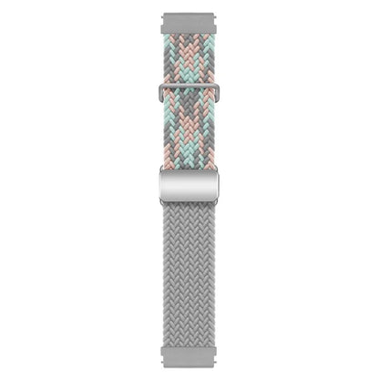 Universal 22mm Woven Watch Strap Silver Magnetic Buckle Replacement Wrist Band