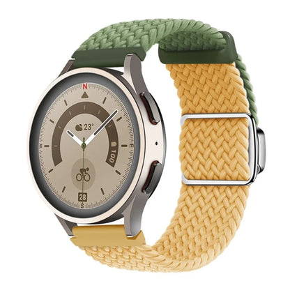 Universal 22mm Woven Watch Strap Silver Magnetic Buckle Replacement Wrist Band