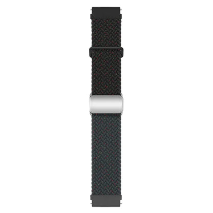 Universal 22mm Woven Watch Strap Silver Magnetic Buckle Replacement Wrist Band