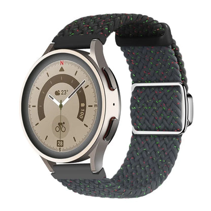 Universal 22mm Woven Watch Strap Silver Magnetic Buckle Replacement Wrist Band