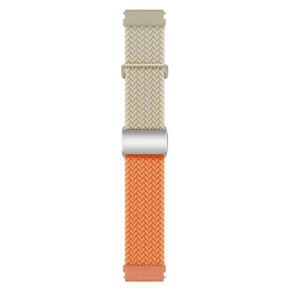 Universal 22mm Woven Watch Strap Silver Magnetic Buckle Replacement Wrist Band