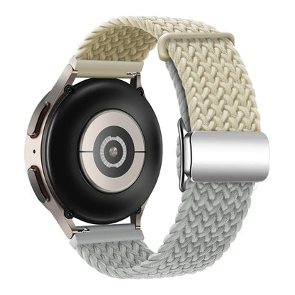Universal 22mm Woven Watch Strap Silver Magnetic Buckle Replacement Wrist Band