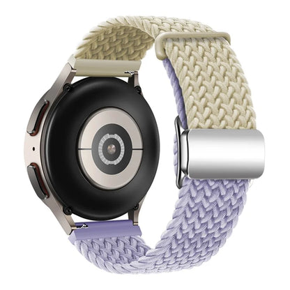 Universal 22mm Woven Watch Strap Silver Magnetic Buckle Replacement Wrist Band