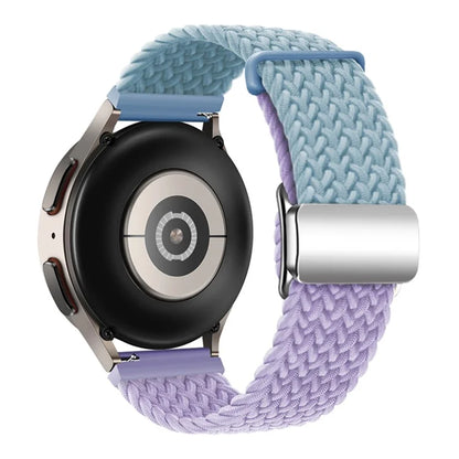 Universal 22mm Woven Watch Strap Silver Magnetic Buckle Replacement Wrist Band