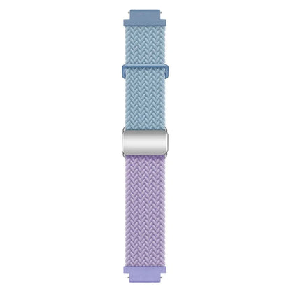 For Huawei Watch GT 4 41mm Universal 18mm Watch Strap Woven Wrist Band with Silver Magnetic Buckle