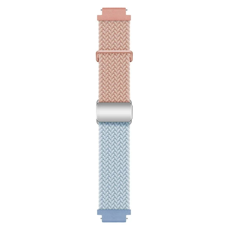 For Huawei Watch GT 4 41mm Universal 18mm Watch Strap Woven Wrist Band with Silver Magnetic Buckle