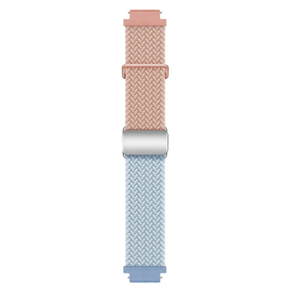 For Huawei Watch GT 4 41mm Universal 18mm Watch Strap Woven Wrist Band with Silver Magnetic Buckle