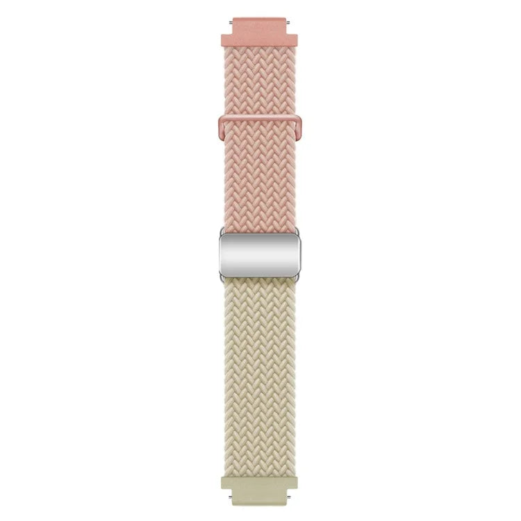 For Huawei Watch GT 4 41mm Universal 18mm Watch Strap Woven Wrist Band with Silver Magnetic Buckle