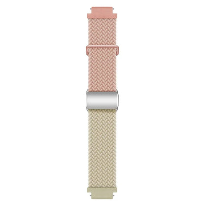For Huawei Watch GT 4 41mm Universal 18mm Watch Strap Woven Wrist Band with Silver Magnetic Buckle