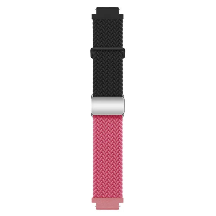 For Huawei Watch GT 4 41mm Universal 18mm Watch Strap Woven Wrist Band with Silver Magnetic Buckle