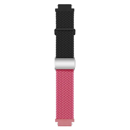 For Huawei Watch GT 4 41mm Universal 18mm Watch Strap Woven Wrist Band with Silver Magnetic Buckle