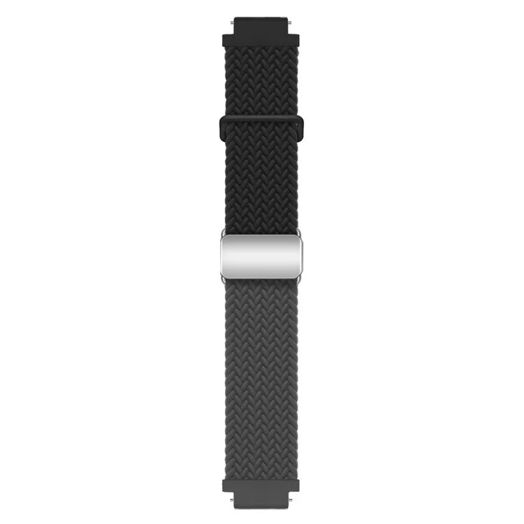 For Huawei Watch GT 4 41mm Universal 18mm Watch Strap Woven Wrist Band with Silver Magnetic Buckle