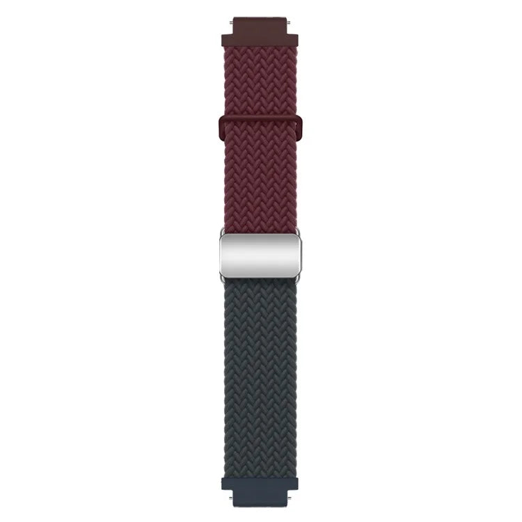 For Huawei Watch GT 4 41mm Universal 18mm Watch Strap Woven Wrist Band with Silver Magnetic Buckle