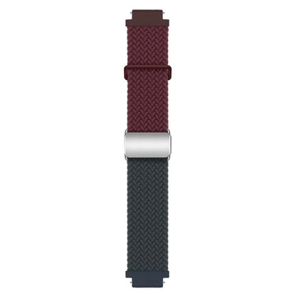 For Huawei Watch GT 4 41mm Universal 18mm Watch Strap Woven Wrist Band with Silver Magnetic Buckle