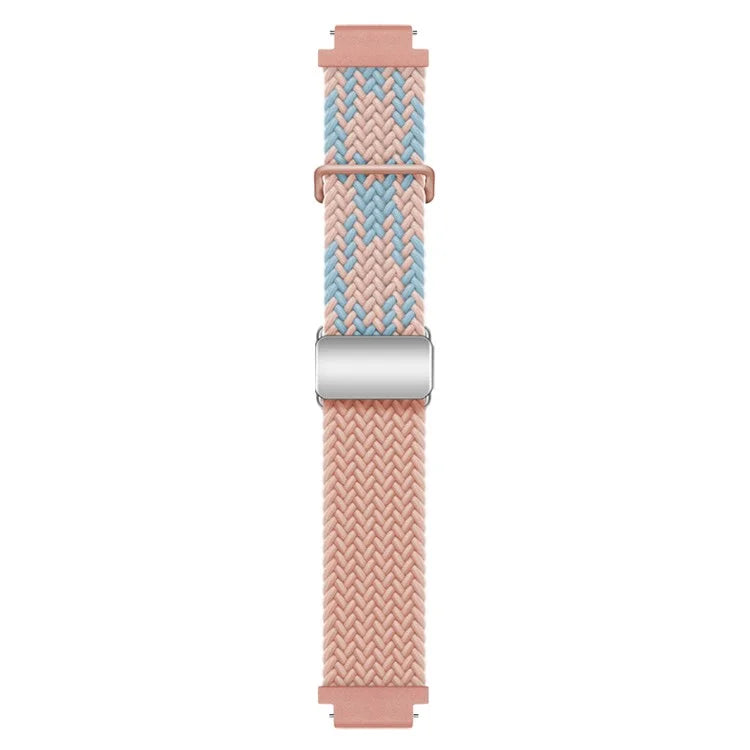 For Huawei Watch GT 4 41mm Universal 18mm Watch Strap Woven Wrist Band with Silver Magnetic Buckle