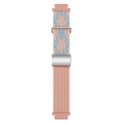 For Huawei Watch GT 4 41mm Universal 18mm Watch Strap Woven Wrist Band with Silver Magnetic Buckle