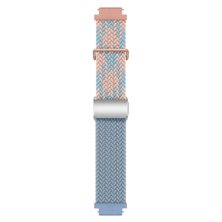 For Huawei Watch GT 4 41mm Universal 18mm Watch Strap Woven Wrist Band with Silver Magnetic Buckle