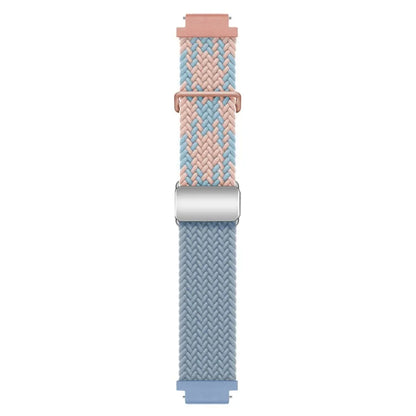 For Huawei Watch GT 4 41mm Universal 18mm Watch Strap Woven Wrist Band with Silver Magnetic Buckle