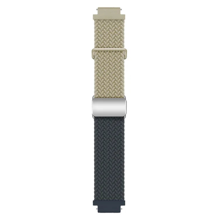 For Huawei Watch GT 4 41mm Universal 18mm Watch Strap Woven Wrist Band with Silver Magnetic Buckle