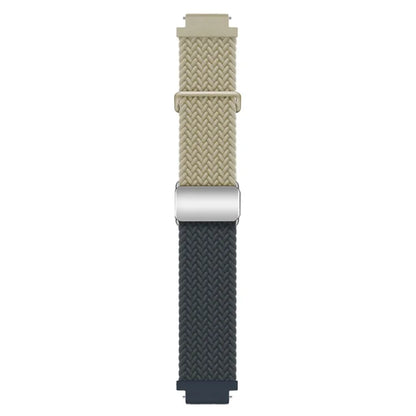 For Huawei Watch GT 4 41mm Universal 18mm Watch Strap Woven Wrist Band with Silver Magnetic Buckle