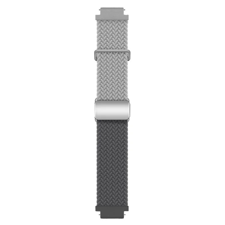 For Huawei Watch GT 4 41mm Universal 18mm Watch Strap Woven Wrist Band with Silver Magnetic Buckle