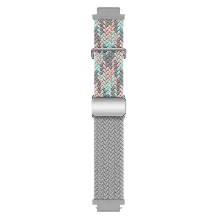 For Huawei Watch GT 4 41mm Universal 18mm Watch Strap Woven Wrist Band with Silver Magnetic Buckle