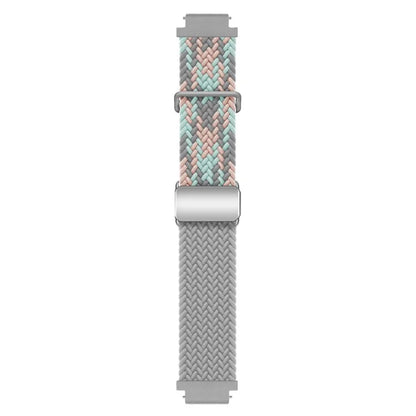 For Huawei Watch GT 4 41mm Universal 18mm Watch Strap Woven Wrist Band with Silver Magnetic Buckle