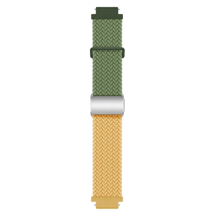 For Huawei Watch GT 4 41mm Universal 18mm Watch Strap Woven Wrist Band with Silver Magnetic Buckle