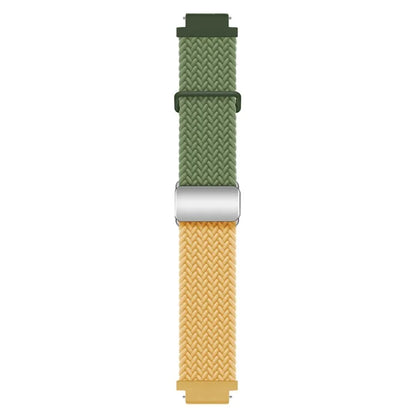 For Huawei Watch GT 4 41mm Universal 18mm Watch Strap Woven Wrist Band with Silver Magnetic Buckle