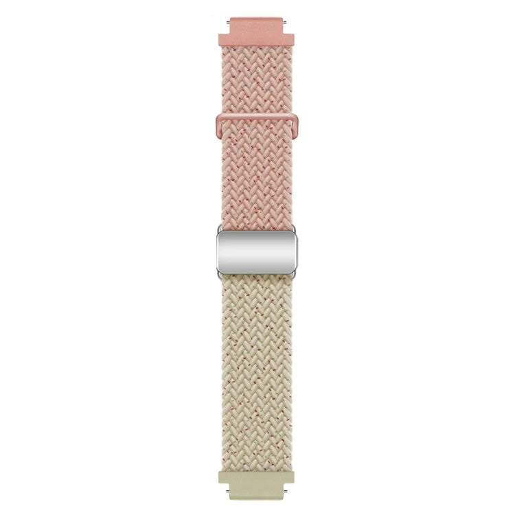 For Huawei Watch GT 4 41mm Universal 18mm Watch Strap Woven Wrist Band with Silver Magnetic Buckle