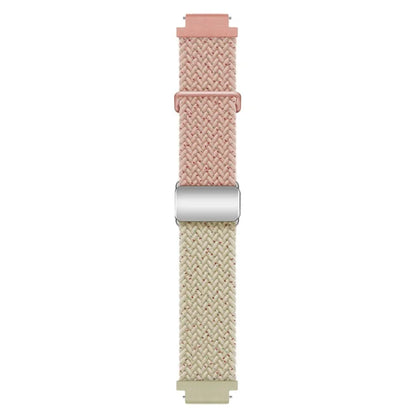 For Huawei Watch GT 4 41mm Universal 18mm Watch Strap Woven Wrist Band with Silver Magnetic Buckle