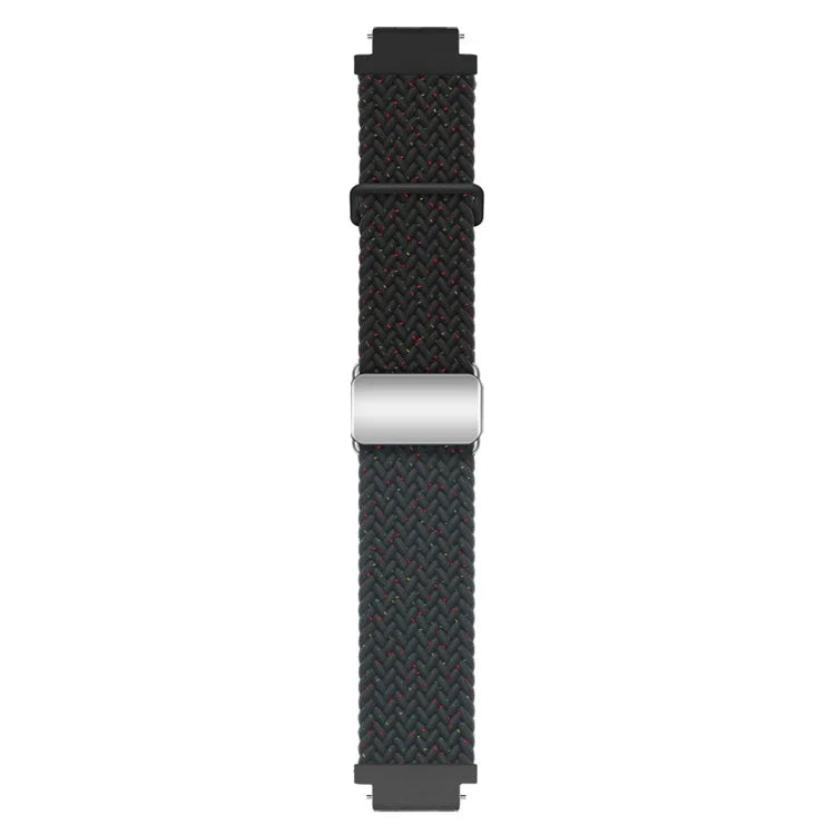 For Huawei Watch GT 4 41mm Universal 18mm Watch Strap Woven Wrist Band with Silver Magnetic Buckle