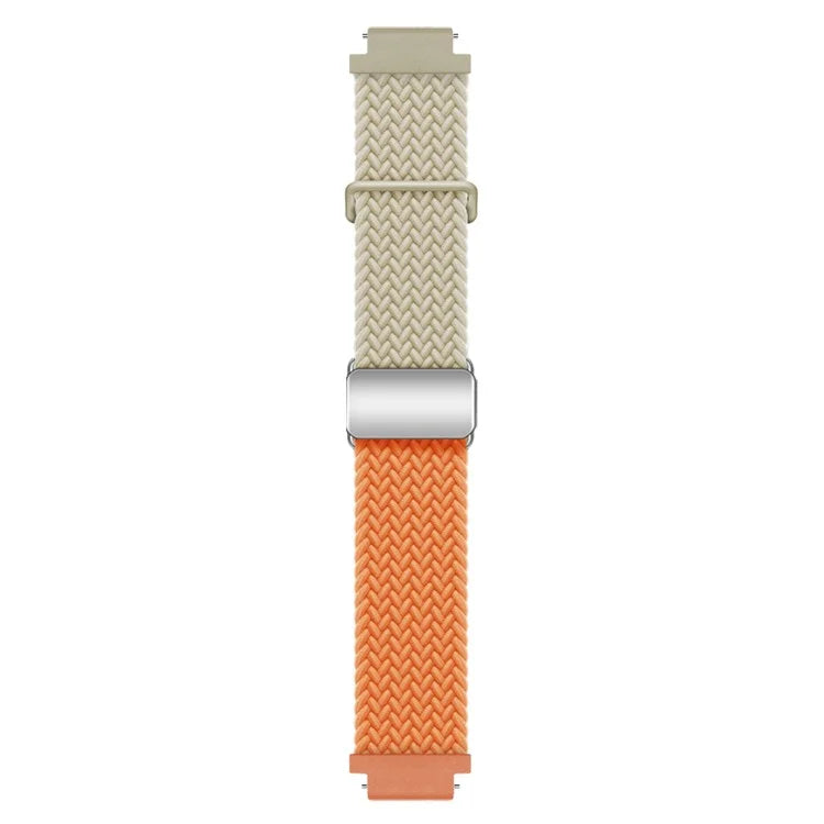 For Huawei Watch GT 4 41mm Universal 18mm Watch Strap Woven Wrist Band with Silver Magnetic Buckle