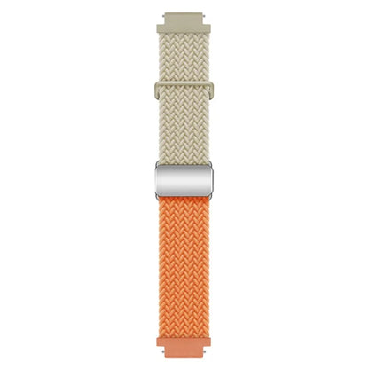 For Huawei Watch GT 4 41mm Universal 18mm Watch Strap Woven Wrist Band with Silver Magnetic Buckle