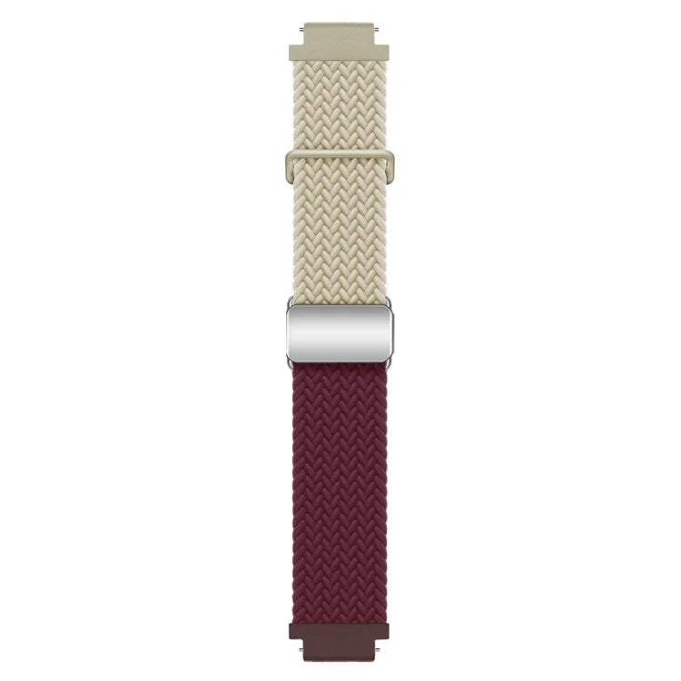 For Huawei Watch GT 4 41mm Universal 18mm Watch Strap Woven Wrist Band with Silver Magnetic Buckle