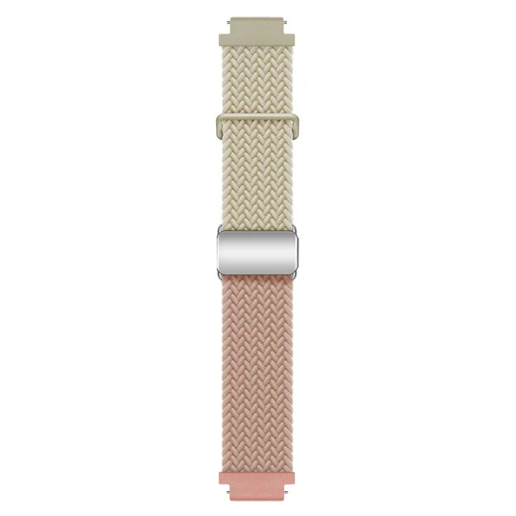 For Huawei Watch GT 4 41mm Universal 18mm Watch Strap Woven Wrist Band with Silver Magnetic Buckle