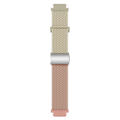 For Huawei Watch GT 4 41mm Universal 18mm Watch Strap Woven Wrist Band with Silver Magnetic Buckle