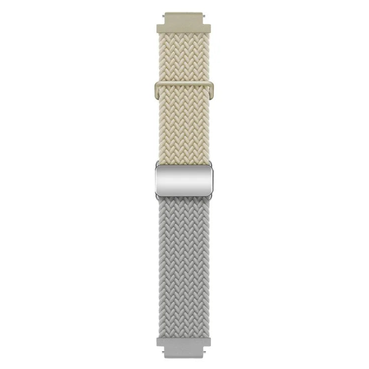 For Huawei Watch GT 4 41mm Universal 18mm Watch Strap Woven Wrist Band with Silver Magnetic Buckle