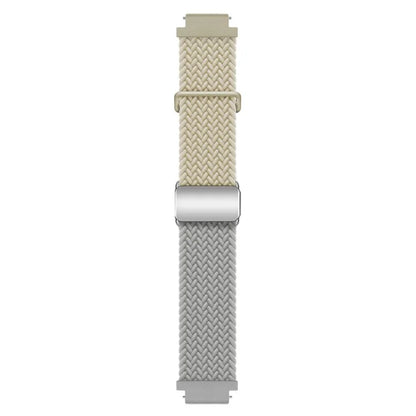 For Huawei Watch GT 4 41mm Universal 18mm Watch Strap Woven Wrist Band with Silver Magnetic Buckle