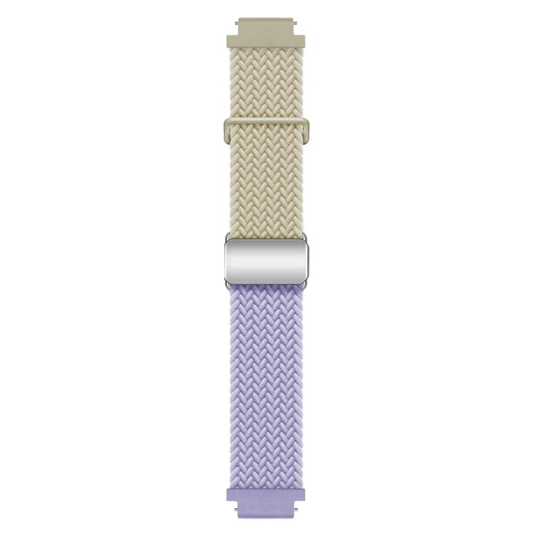 For Huawei Watch GT 4 41mm Universal 18mm Watch Strap Woven Wrist Band with Silver Magnetic Buckle