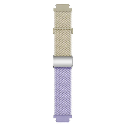 For Huawei Watch GT 4 41mm Universal 18mm Watch Strap Woven Wrist Band with Silver Magnetic Buckle
