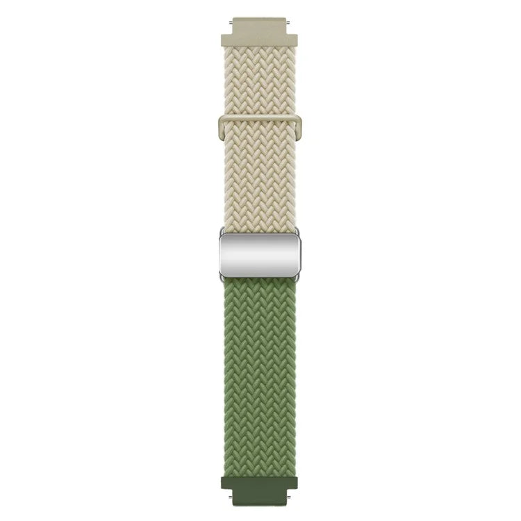 For Huawei Watch GT 4 41mm Universal 18mm Watch Strap Woven Wrist Band with Silver Magnetic Buckle