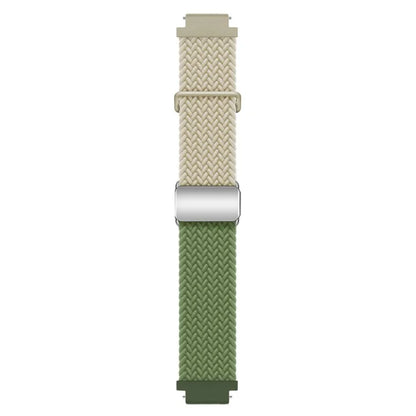 For Huawei Watch GT 4 41mm Universal 18mm Watch Strap Woven Wrist Band with Silver Magnetic Buckle