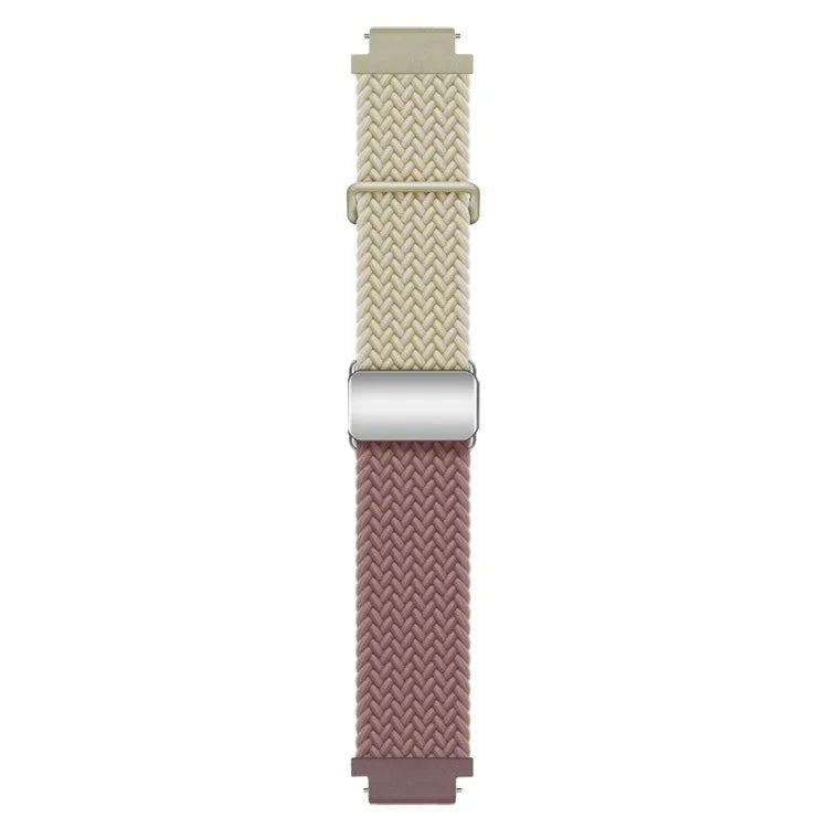 For Huawei Watch GT 4 41mm Universal 18mm Watch Strap Woven Wrist Band with Silver Magnetic Buckle