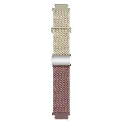 For Huawei Watch GT 4 41mm Universal 18mm Watch Strap Woven Wrist Band with Silver Magnetic Buckle