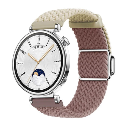 For Huawei Watch GT 4 41mm Universal 18mm Watch Strap Woven Wrist Band with Silver Magnetic Buckle