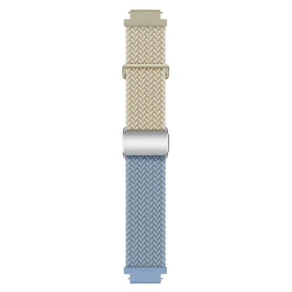 For Huawei Watch GT 4 41mm Universal 18mm Watch Strap Woven Wrist Band with Silver Magnetic Buckle