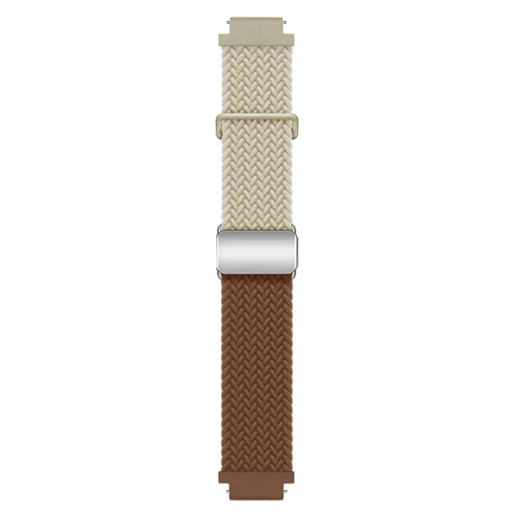 For Huawei Watch GT 4 41mm Universal 18mm Watch Strap Woven Wrist Band with Silver Magnetic Buckle