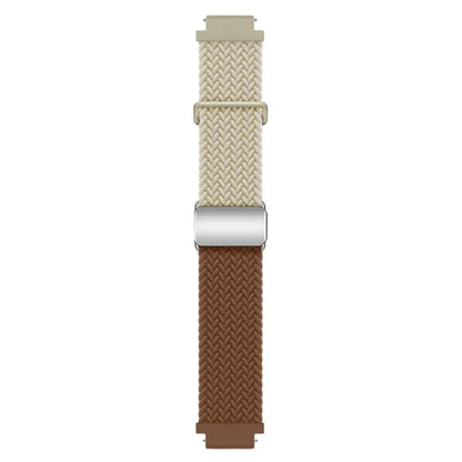 For Huawei Watch GT 4 41mm Universal 18mm Watch Strap Woven Wrist Band with Silver Magnetic Buckle